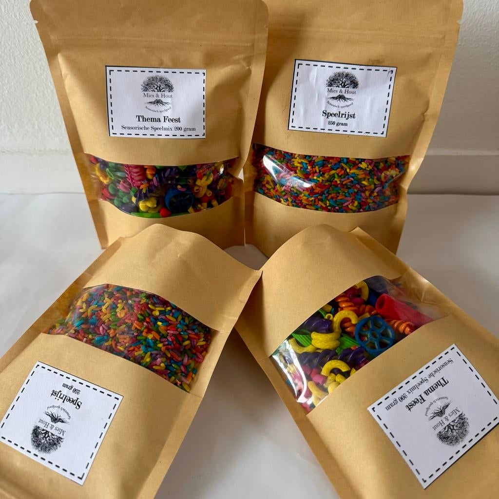 Sensorische Speelmix & Speelrijst Feest - 900 gram, Ophalen of Verzenden, Nieuw, Ontdekken