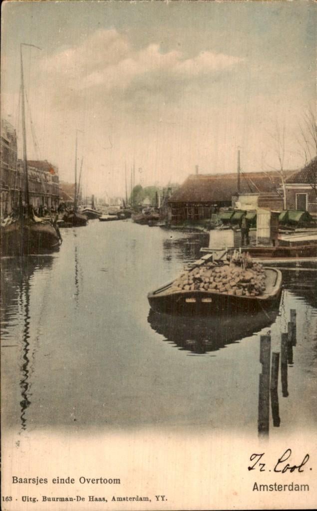 Amsterdam - Baarsjes - einde Overtoom, Verzamelen, Ophalen of Verzenden, Voor 1920, Gelopen, Noord-Holland