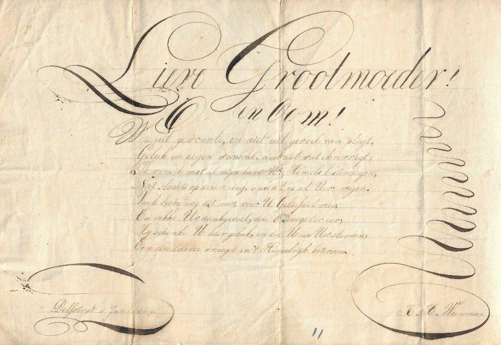 Gedicht voor grootmoeder K.H. Wiersma, Delfstrahuizen 1844, Boeken, Verzenden, Gelezen, Eén auteur