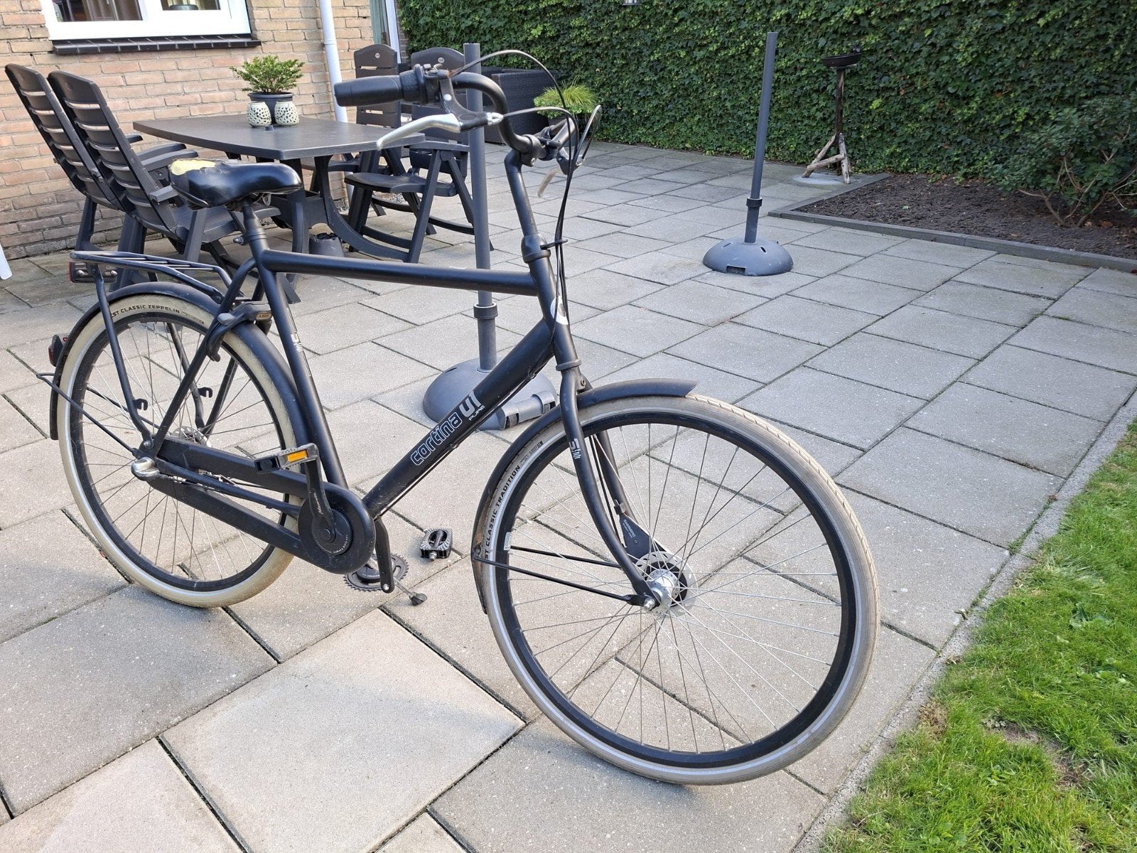 Cortina U1 Herenfiets - Zwart, Gebruikt, Overige merken, Ophalen of Verzenden, Trommelrem, 53 tot 56 cm