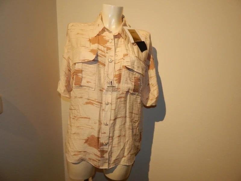 Josh V nieuwe baggy blouse sier knopen glinstering stof L