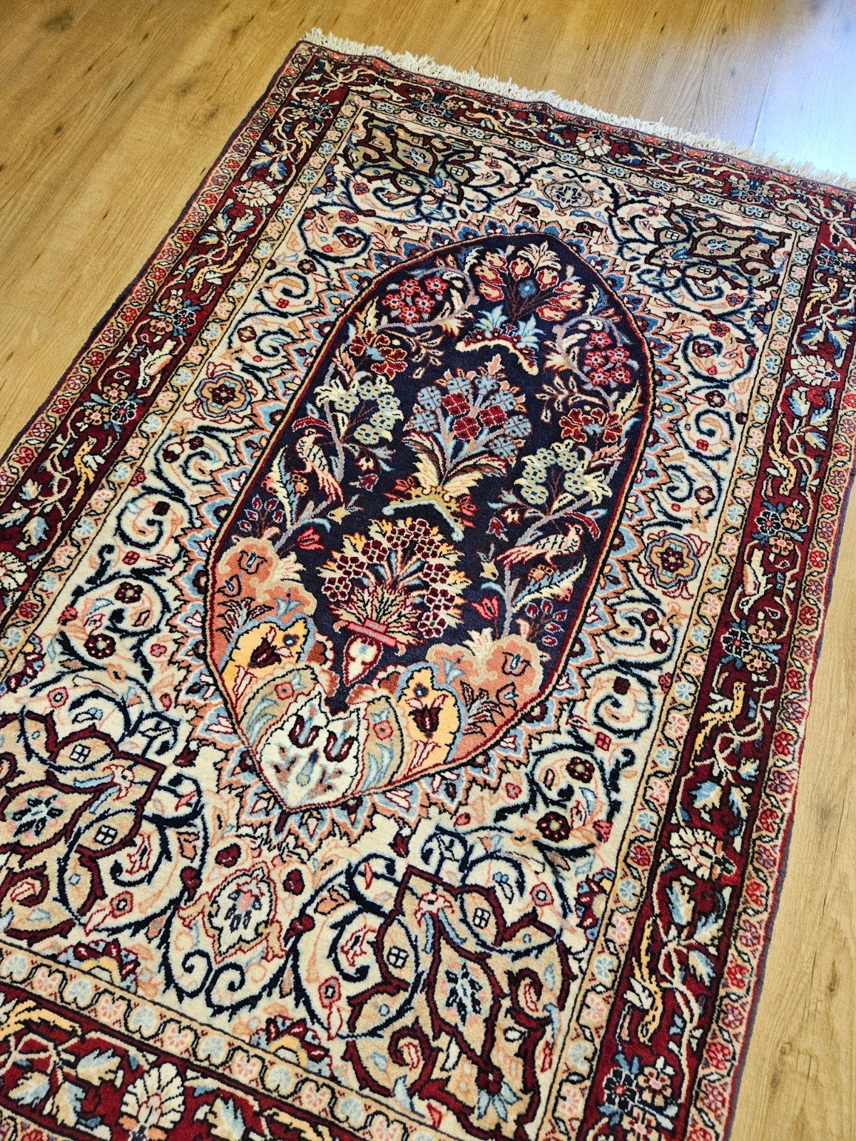 Handgeknoopt perzisch tapijt sarough 162x105, Info@SlatsAntiek.nl, Crème, 100 tot 150 cm, Perzisch