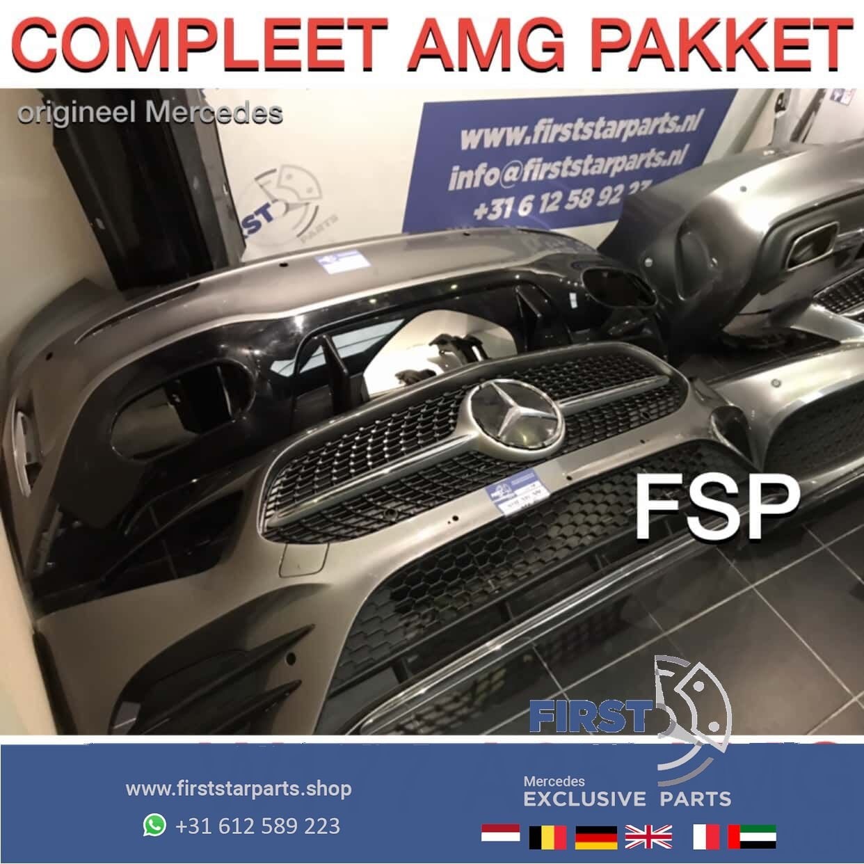 W177 A35 AMG Voorbumper + Achterbumper + Zijskirts Mercedes, Gebruikt, -, Ophalen of Verzenden, Bumper