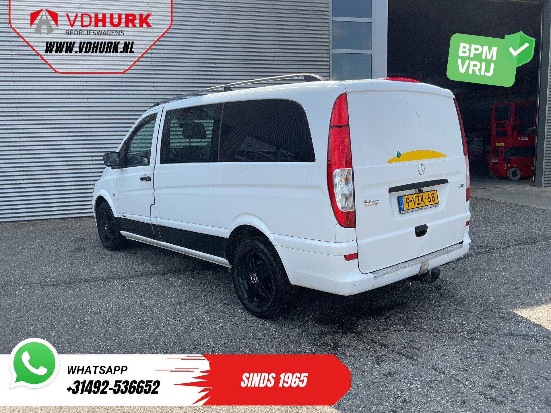 Mercedes-Benz Vito 113 CDI L3 DC Dubbel Cabine EXPORT Carpla, Auto's, Bestelauto's, Euro 5, Gebruikt, 4 cilinders, Wit