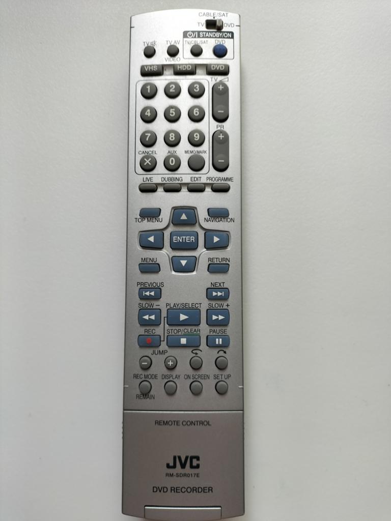 JVC RM-SDR017E Afstandsbediening voor DVD-recorders, Ophalen of Verzenden, Gebruikt, Origineel, Tv