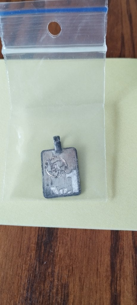 Ajax No.1 Vintage Hanger Pendant Voetbal Kettinghanger 2cm, Verzenden, Gebruikt, Ajax, Overige typen