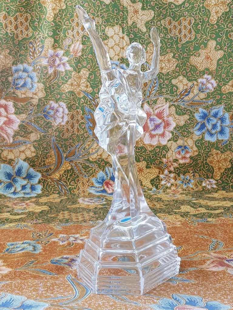 Mooi oud vintage ballerina beeldje van kristal 27 cm., Antiek en Kunst, Ophalen of Verzenden