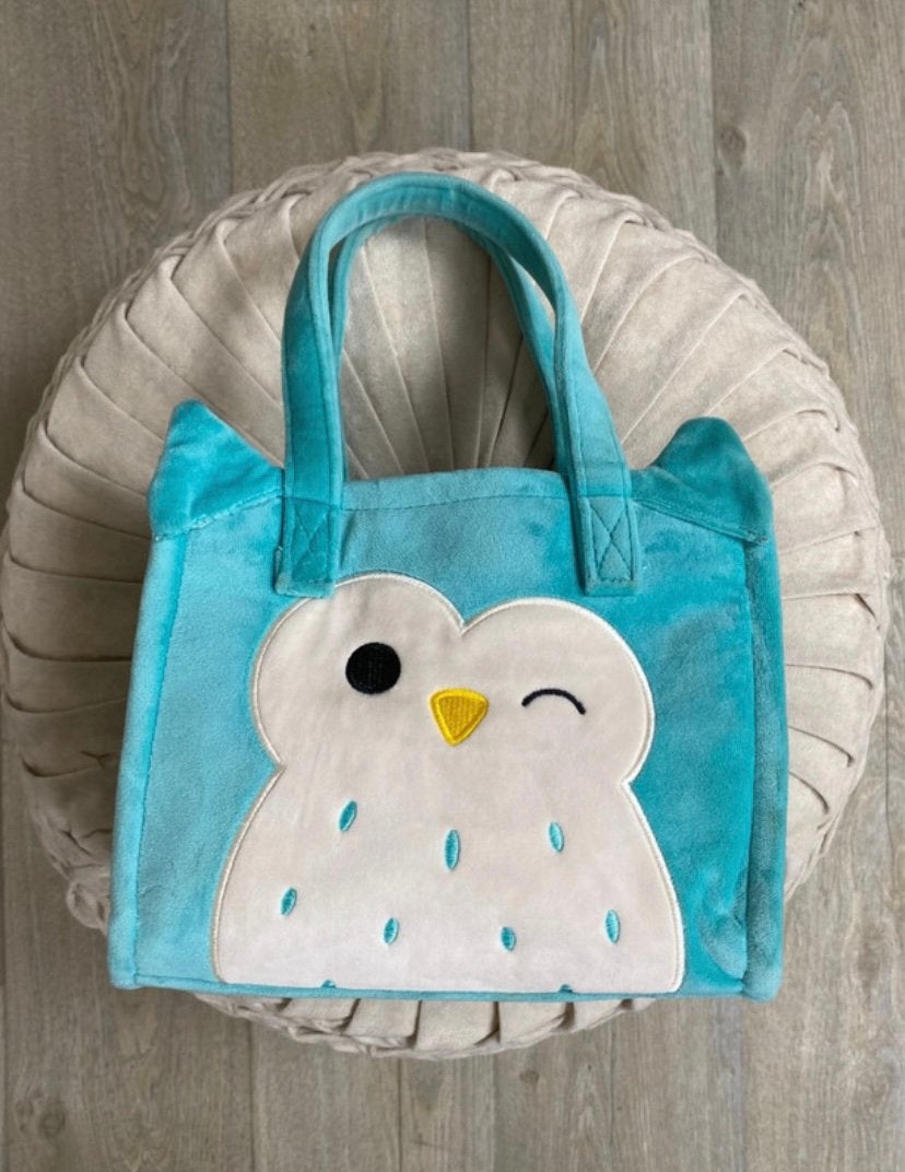 Squishmallows uilen tas – turquoise/wit - pluche kindertas, Blauw, Verzenden, Tas, Met decoratie