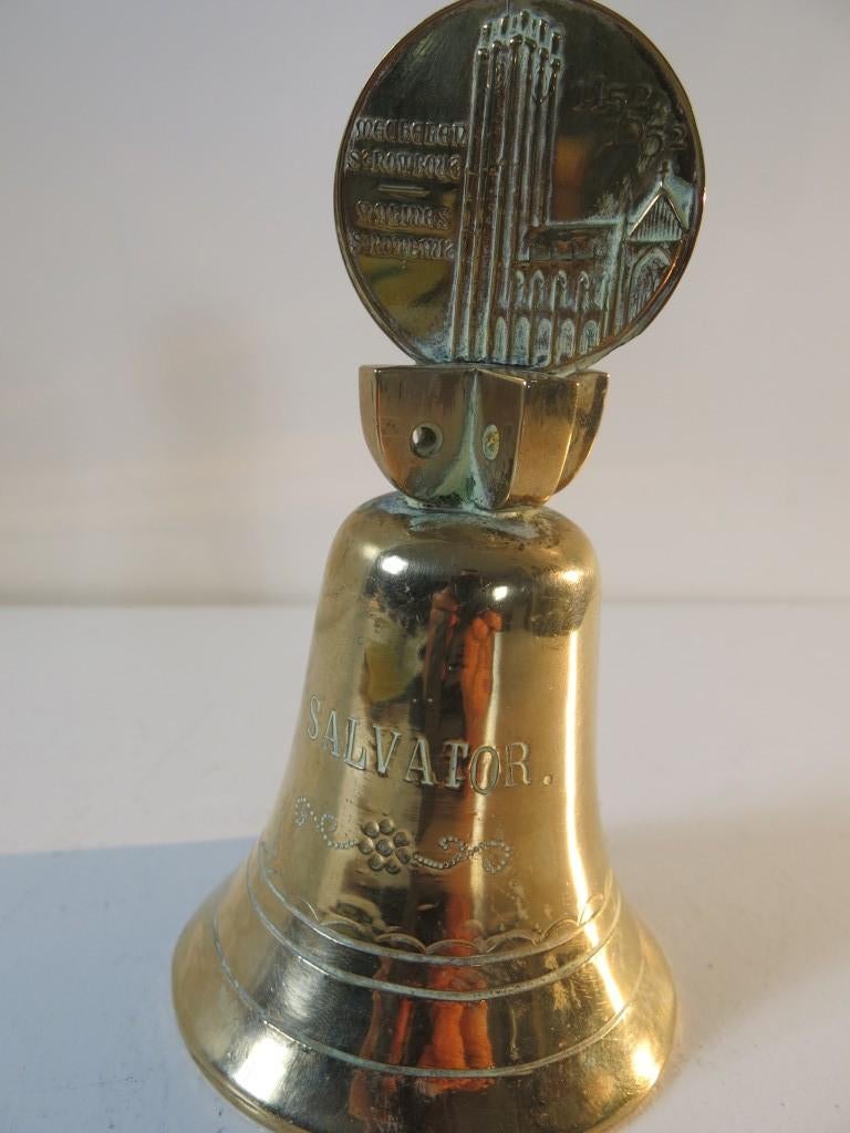 Messing bel 1952 Salvator  st Romboutskatedraaal Mechelen, Antiek en Kunst, Antiek | Koper en Brons, Ophalen of Verzenden