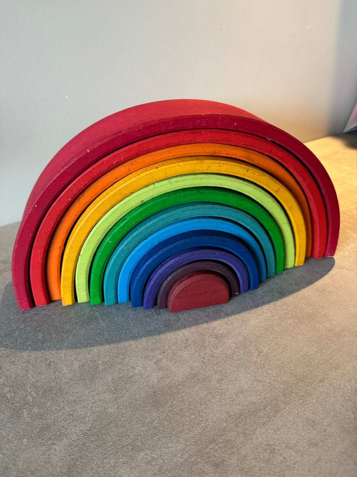 Houten regenboog Grimm’s- Montessori speelgoed, Ophalen of Verzenden, Gebruikt, Overige typen
