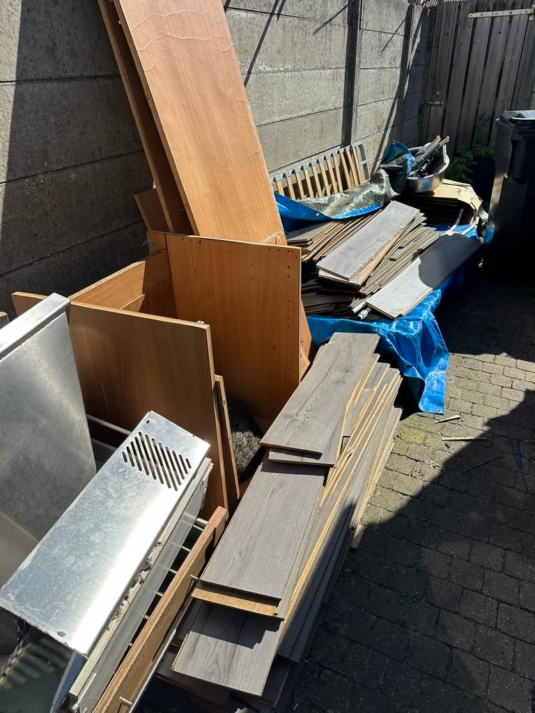 GRATIS afvalhout, Doe-het-zelf en Verbouw, Hout en Planken, Ophalen, Gebruikt, 25 tot 50 mm, Plank
