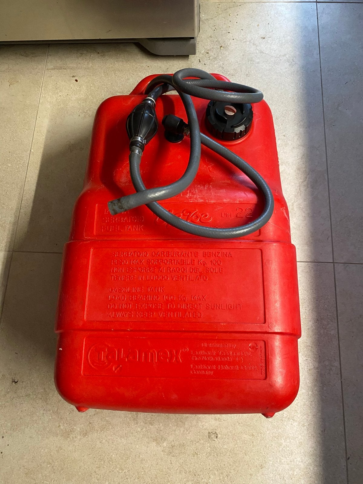 Talamex Big Joe 22 liter brandstoftank, Ophalen of Verzenden, Gebruikt, Motor en Techniek