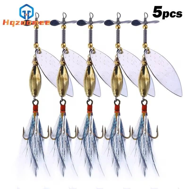 Set van 5 Spinners Vis Kunstaas van roestvrij staal, Ophalen of Verzenden, Nieuw, Overige typen
