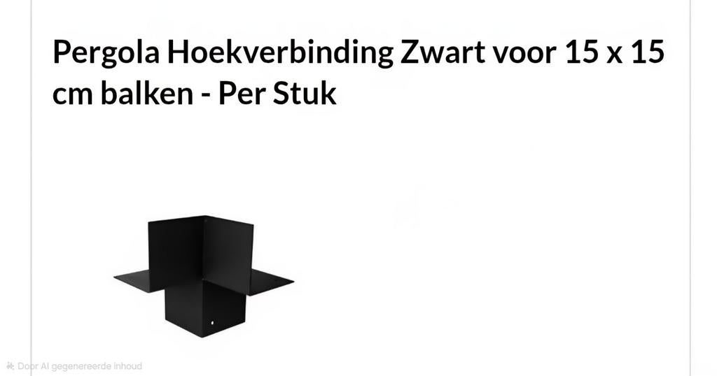 Pergola hoekverbinding zwart gecoat.  Voor palen van 15x15, Ophalen, Zo goed als nieuw, Veranda