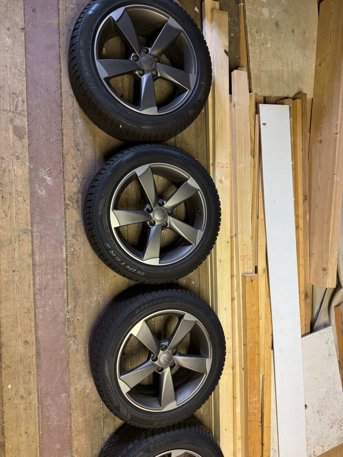 Audi rotor velgen 18” met pirelli winterbanden, 18 inch, Gebruikt, Velg(en), 235 mm