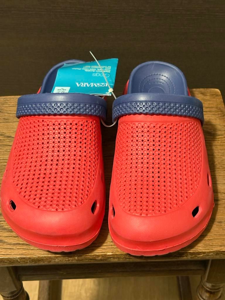 Esmara Clogs - Rood/Blauw - Maat 38/39 - Nieuw, Kleding | Dames, Schoenen, Ophalen of Verzenden, Nieuw, Rood, Slippers
