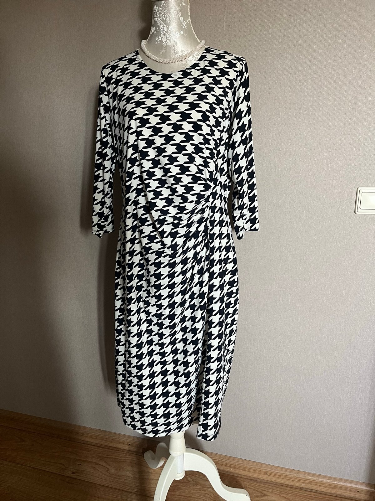 Mooie Provence ruit jurk maat 46, Kleding | Dames, Jurken, Verzenden, Wit, Maat 46/48 (XL) of groter, Zo goed als nieuw