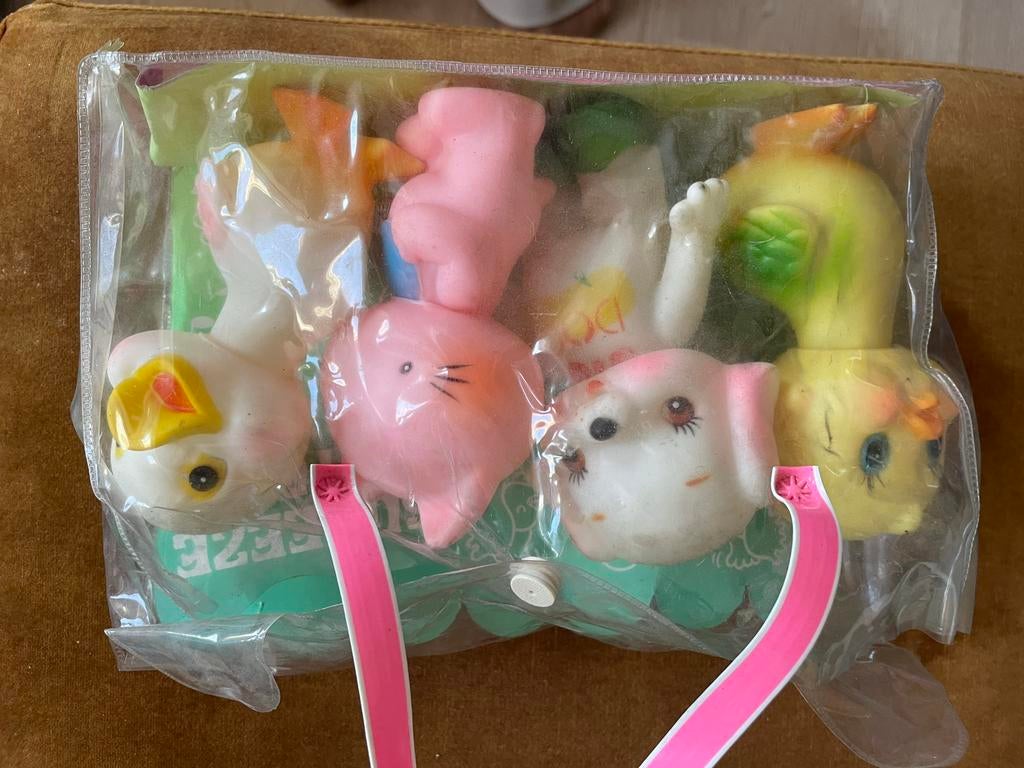 Vintage piepfiguren - set van 6 schattige diertjes, Ophalen, Gebruikt, Overige typen, Met geluid