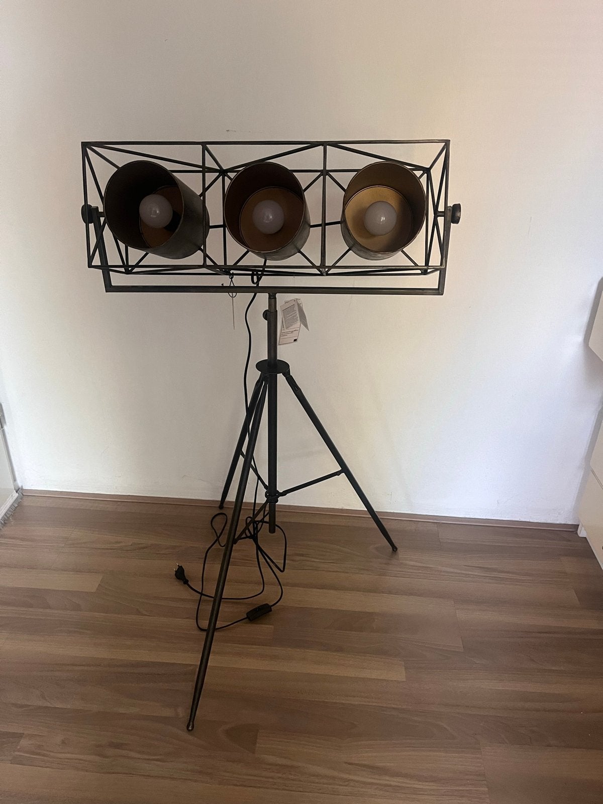 Countryfield Industriële Stalamp met 3 Spots, Ophalen, Nieuw, Metaal, 100 tot 150 cm