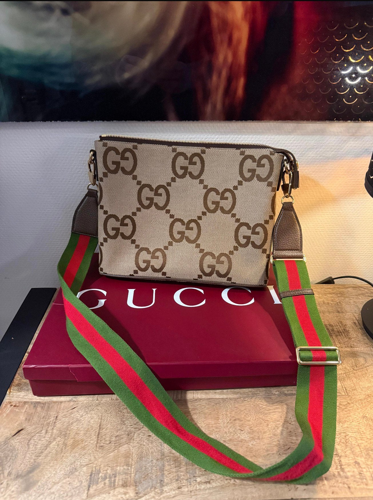 GUCCI Jumbo GG Tas / Crossbody – Beige Bruin, Ophalen of Verzenden, Zo goed als nieuw