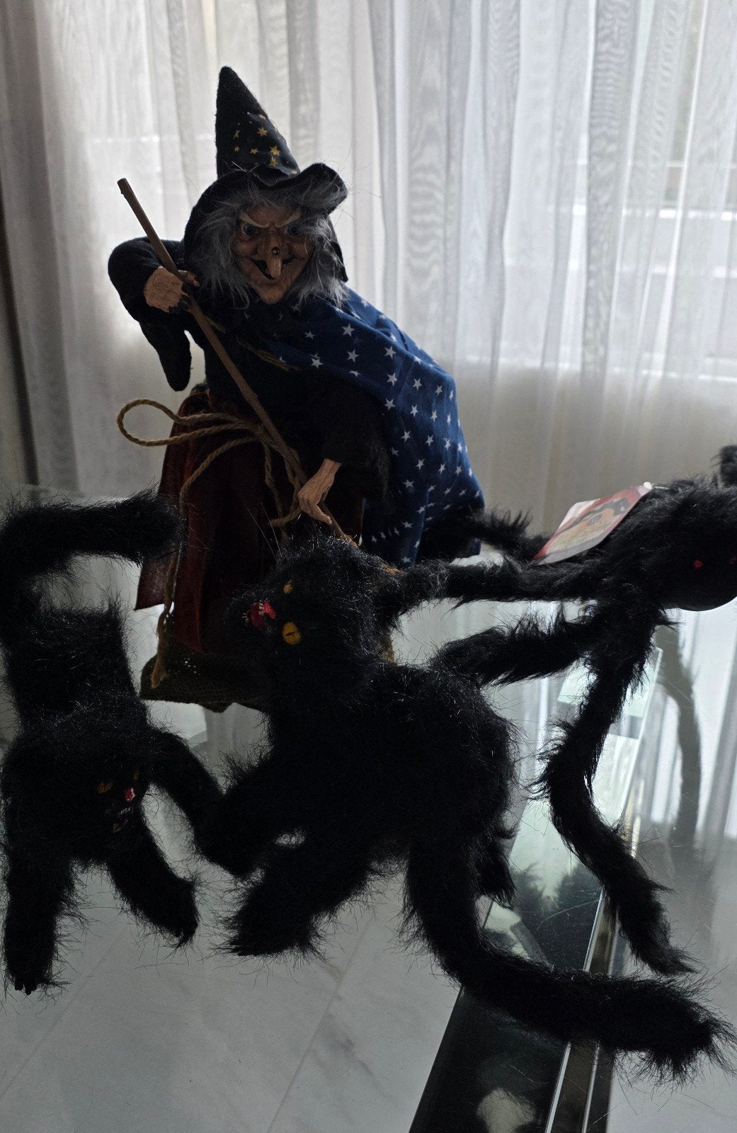 Halloween Decoratie Set: Heks, Spinnen & Zwarte Katten, Ophalen of Verzenden, Zo goed als nieuw, Versiering, Halloween of Griezel