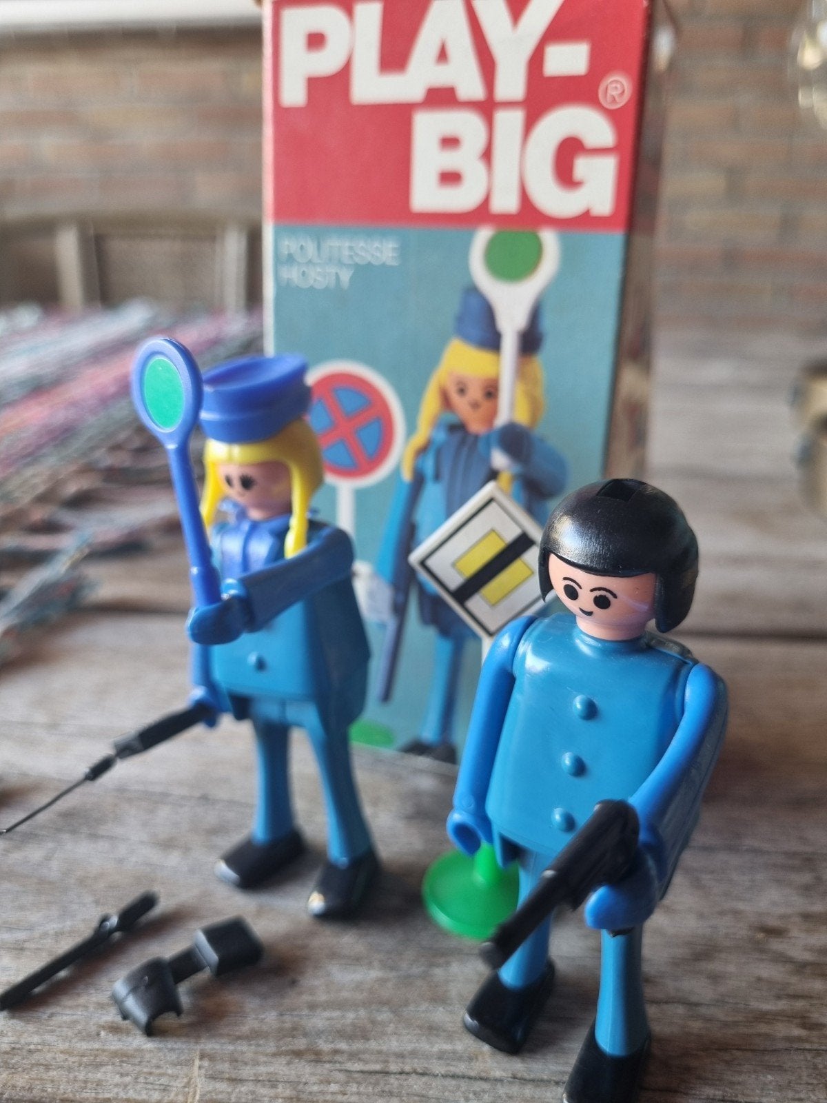 Vintage Play-Big Politieagenten Set met Doos, Complete set, Ophalen of Verzenden, Zo goed als nieuw, Figuren