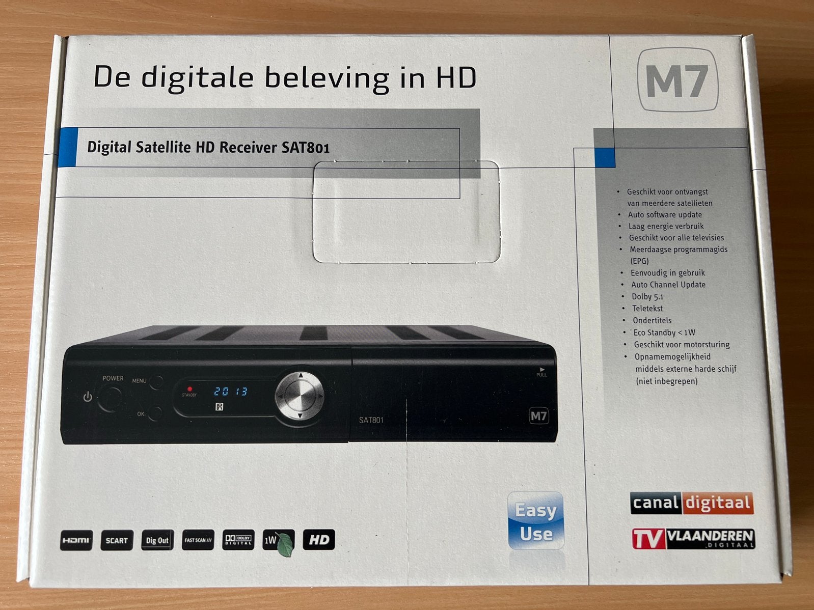 M7 Digital Satellite HD Receiver SAT801 Canal Digitaal, Audio, Tv en Foto, Ophalen of Verzenden, Zo goed als nieuw, Decoder