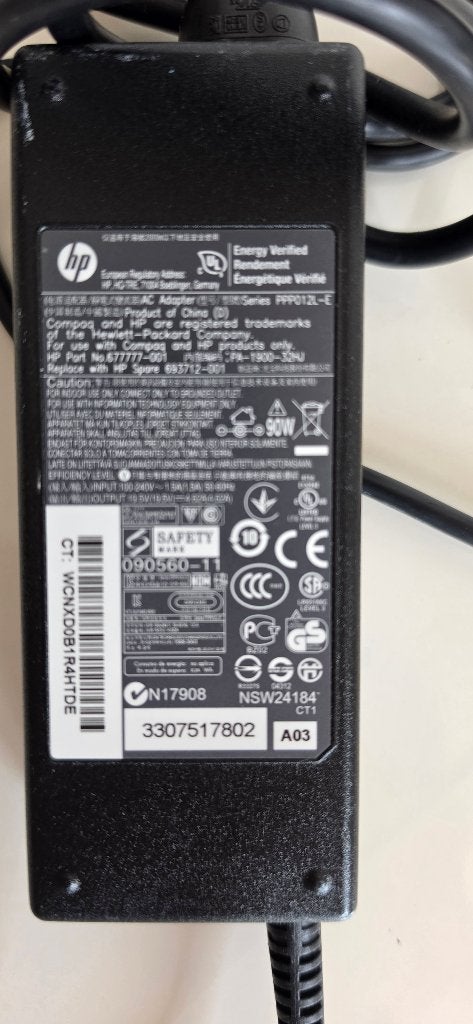 Originele HP 90W laptop adapter 609940-001 19V 4,74A, Ophalen of Verzenden, Gebruikt, HP