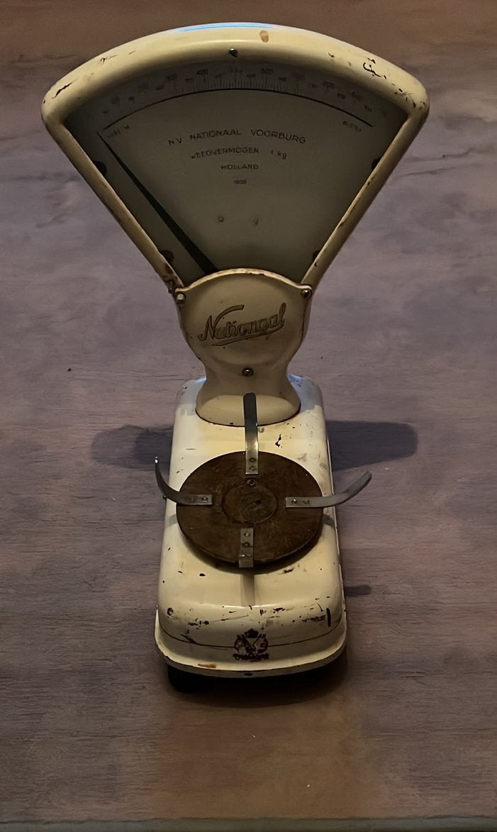 Antieke Winkelweegschaal - Vintage Weegschaal, Witgoed en Apparatuur, Weegschalen, Gebruikt, Analoog, Winkelweegschaal, Fijner dan 1 gram
