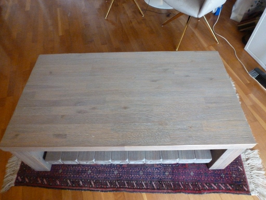 Prachtige Massief (White Wash verftecchniek) Salontafel, Ophalen, 100 tot 150 cm, Nieuw, 50 tot 100 cm