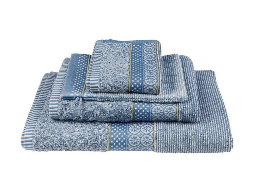 Pip Studio douchelaken 70x140 SOFT ZELIGE BLAUW -50%, Eenpersoons, Pip Studio, Dekbedovertrek, Katoen