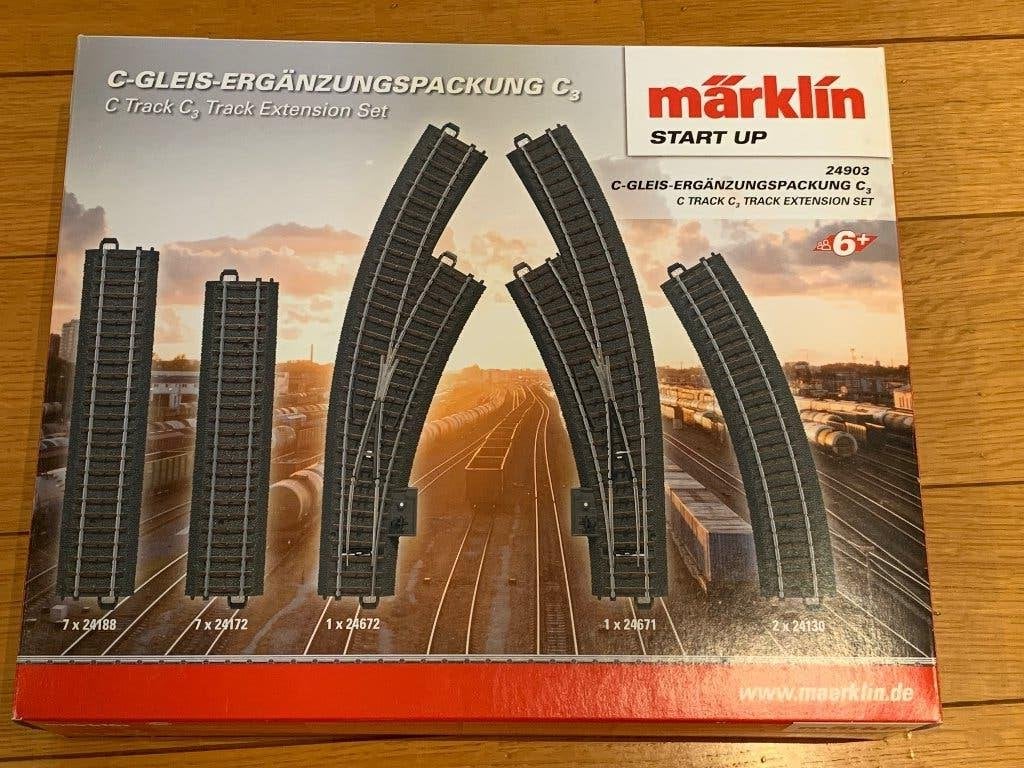 Marklin 24903 c rail uitbreidingsset C3, Wisselstroom, Rails, Ophalen of Verzenden, Zo goed als nieuw