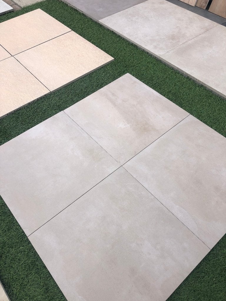 keramische terrastegels 60x60x2 cm zandkleur restant partij, Keramiek, Nieuw, Ophalen of Verzenden, 10 m² of meer
