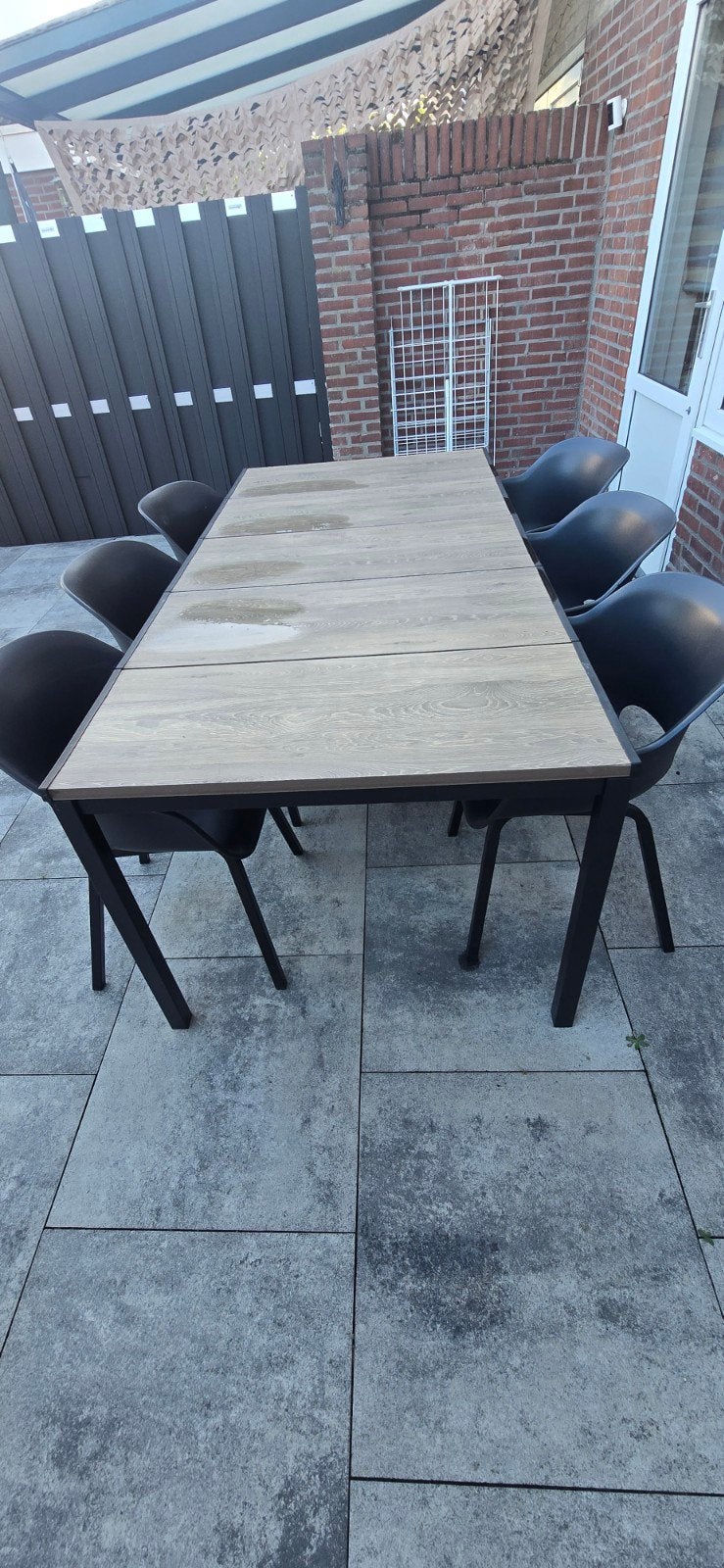 Keter Signature Porto Tuinset 194cm/6 - Grafiet, Tuin en Terras, Ophalen, 6 zitplaatsen, Zo goed als nieuw, Tuinset
