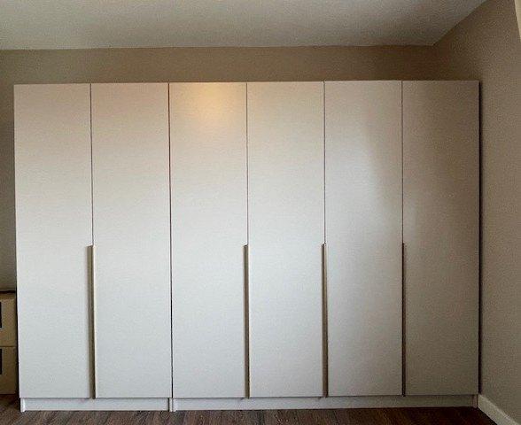 Kleding kast 2 stuks 100cm en 200cm in kleur taupe / beige, Ophalen, Met deur(en), Gebruikt, 200 cm of meer
