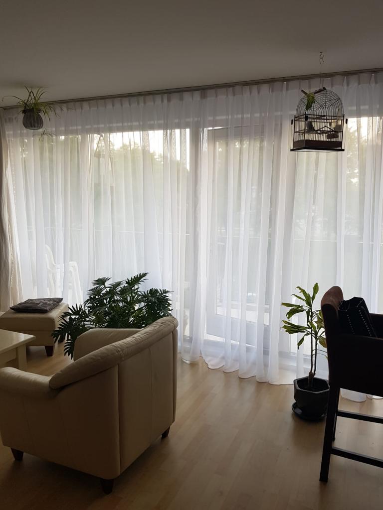 Vitrage voile wit, Ophalen, 200 cm of meer, Wit, Nieuw