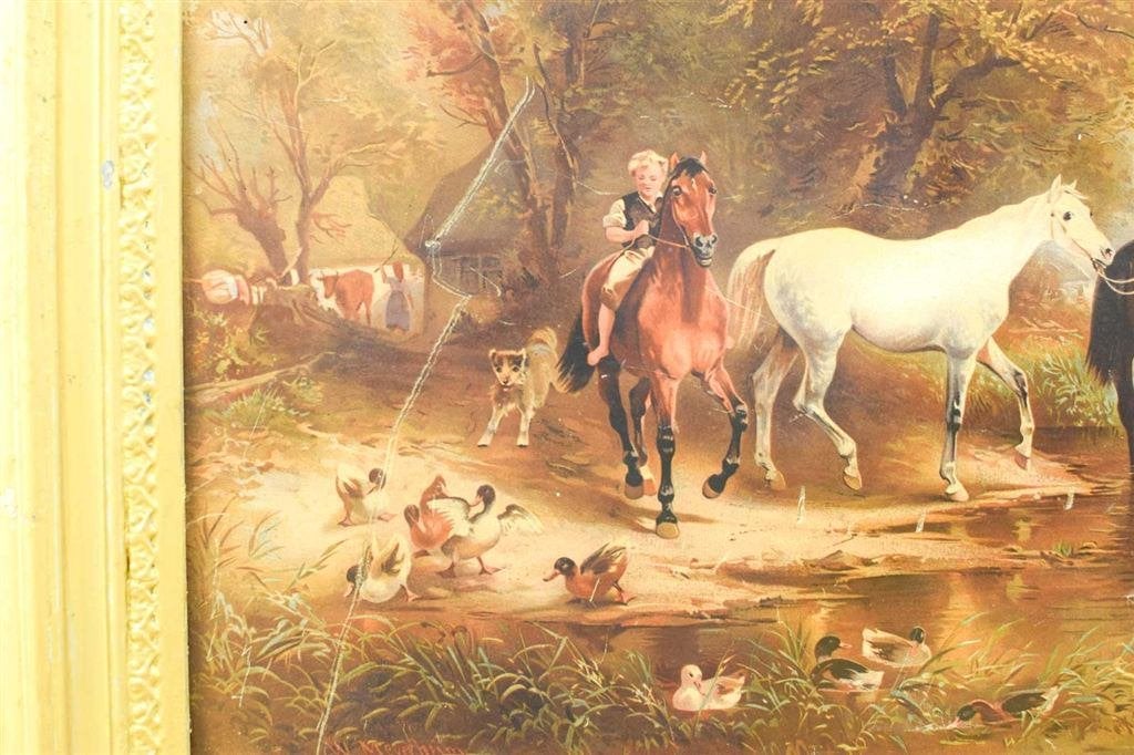 ingelijste prent op doek 48617, Ophalen of Verzenden, Voor 1920, Ongelopen, Vogel