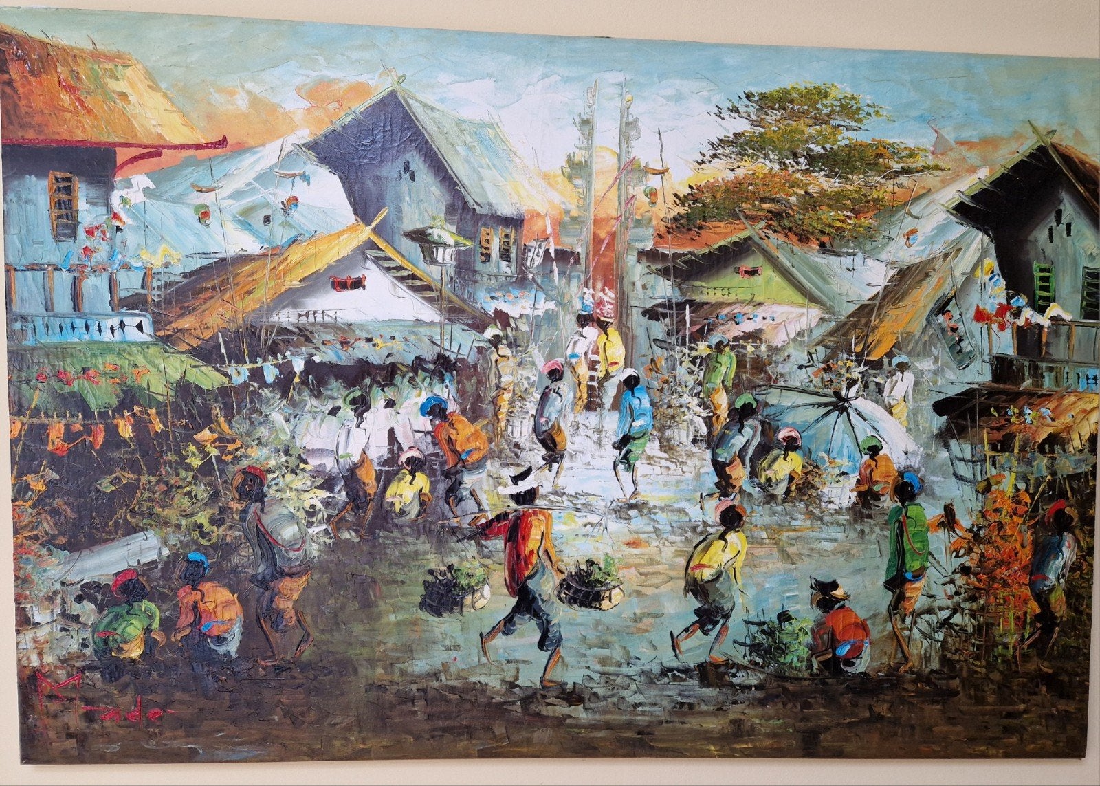 Indonesisch schilderij 80 x 120, Ophalen
