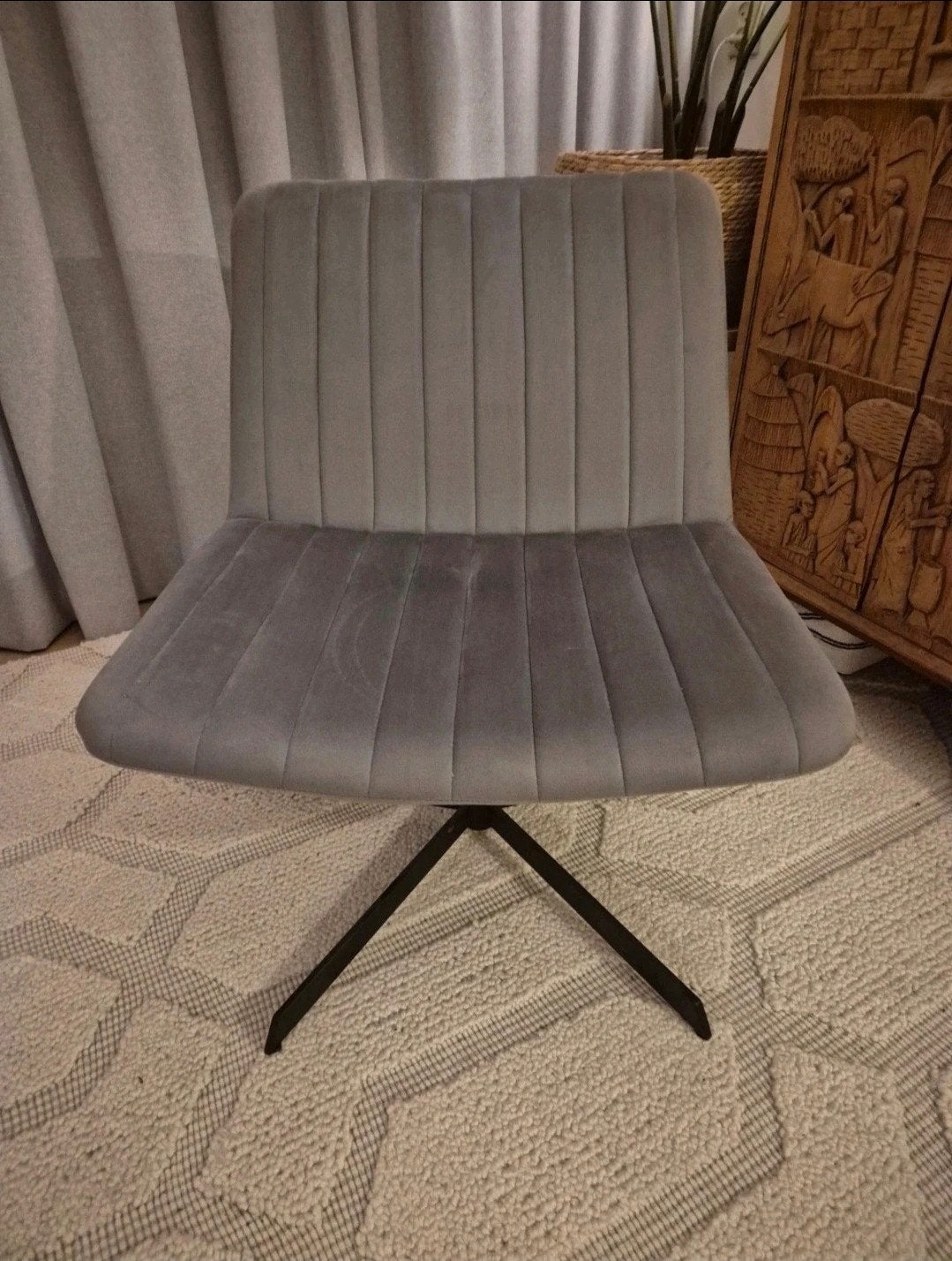 Scandi fauteuil, Huis en Inrichting, Fauteuils, Zo goed als nieuw, Metaal, Stof, 50 tot 75 cm, 75 tot 100 cm, Ophalen