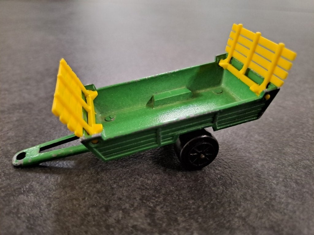 Majorette groene en gele hooiaanhanger, Gebruikt, Ophalen, Overige merken, Groter dan 1:32