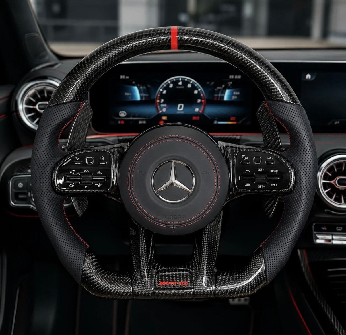 Mercedes AMG Carbon Stuur | LEDER | Flippers | Sportstuur, Ophalen of Verzenden, Nieuw, Mercedes-Benz