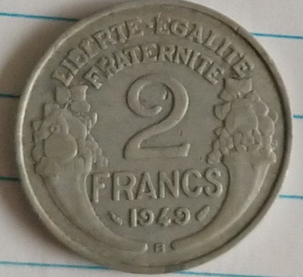 2 franc 1949 munt, volgnr 86.0, Ophalen of Verzenden, Frankrijk, Losse munt