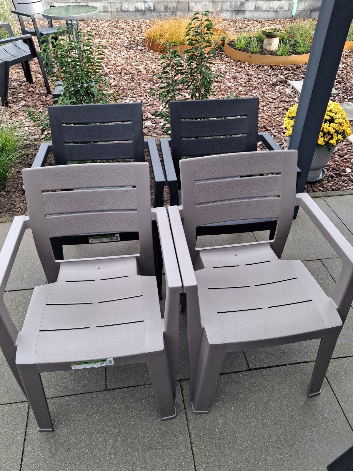 4 z.g.a.n Keter tuinstoelen., Tuin en Terras, Ophalen, Zo goed als nieuw, Kunststof, Stapelbaar
