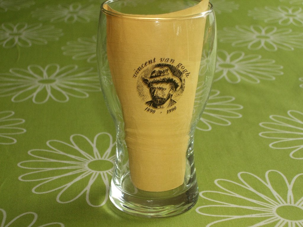 Heineken - Vincent van Gogh 1890 - 1990 - dubbeldruk, Verzamelen, Biermerken, Ophalen of Verzenden, Zo goed als nieuw, Glas of Glazen