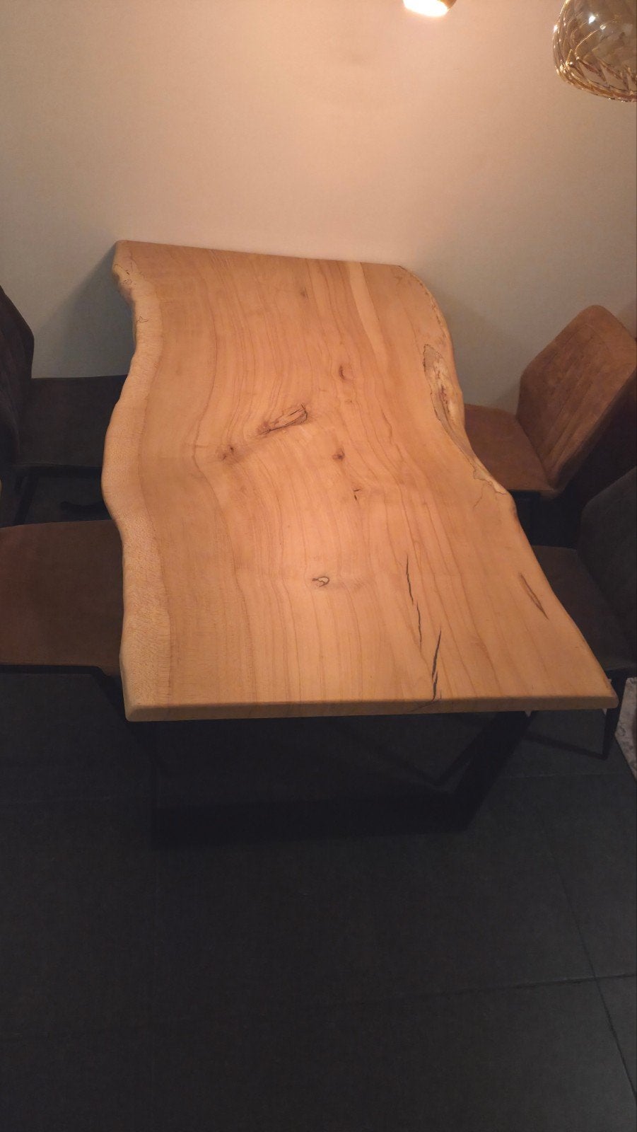 live edge eettafel, Huis en Inrichting, Ophalen, Live edge, Eikenhout, 200 cm of meer