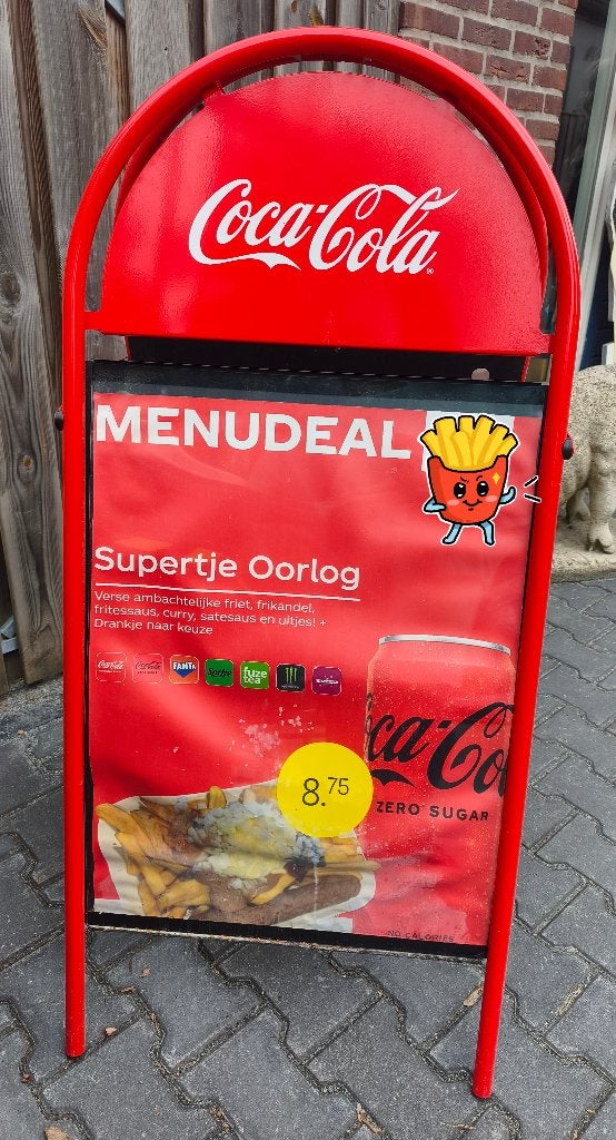 Coca cola stoepbord reclamebord, Ophalen, Zo goed als nieuw, Reclamebord