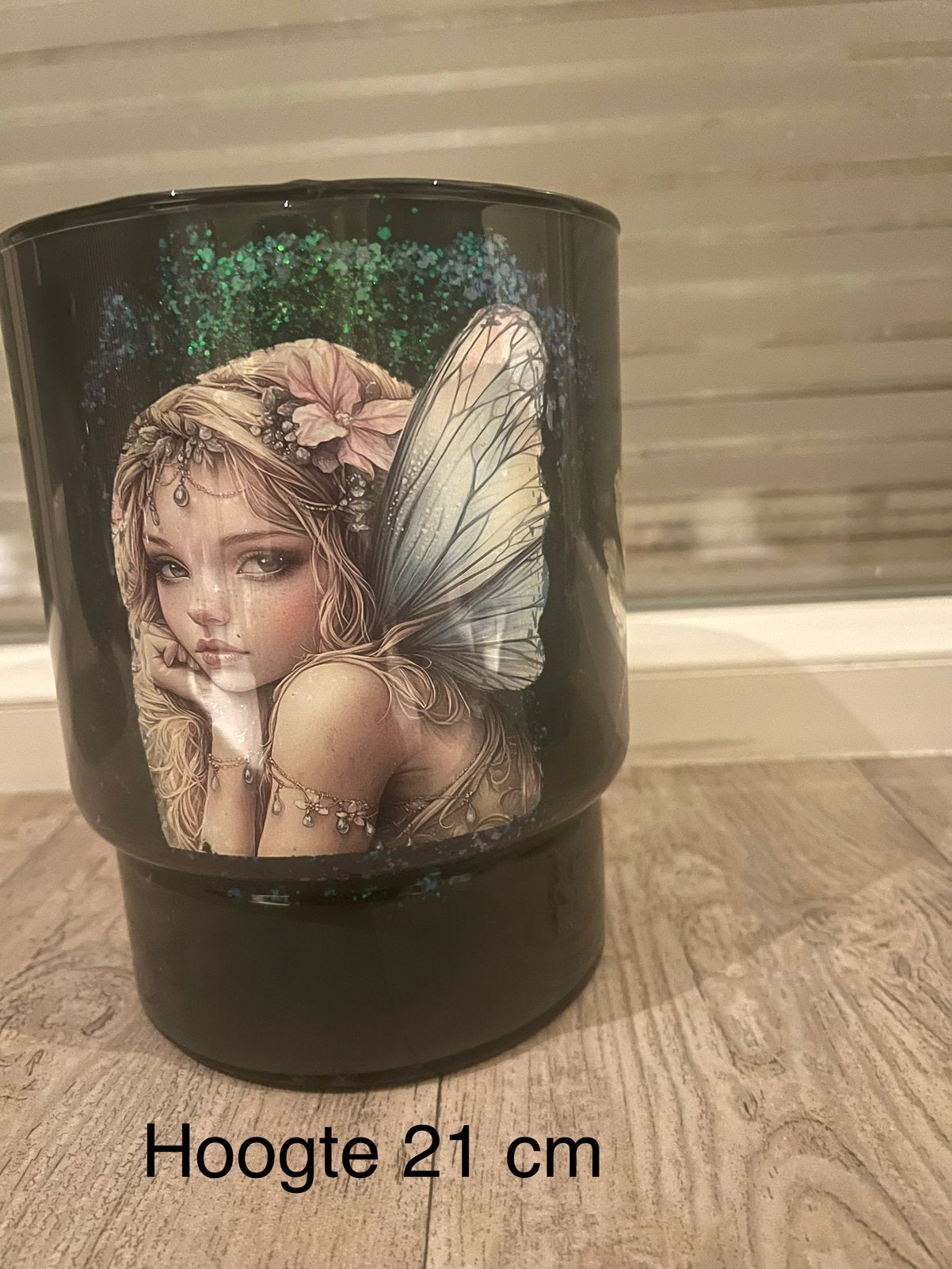 Handgemaakt decoupage vaas, Huis en Inrichting, Ophalen, Zo goed als nieuw