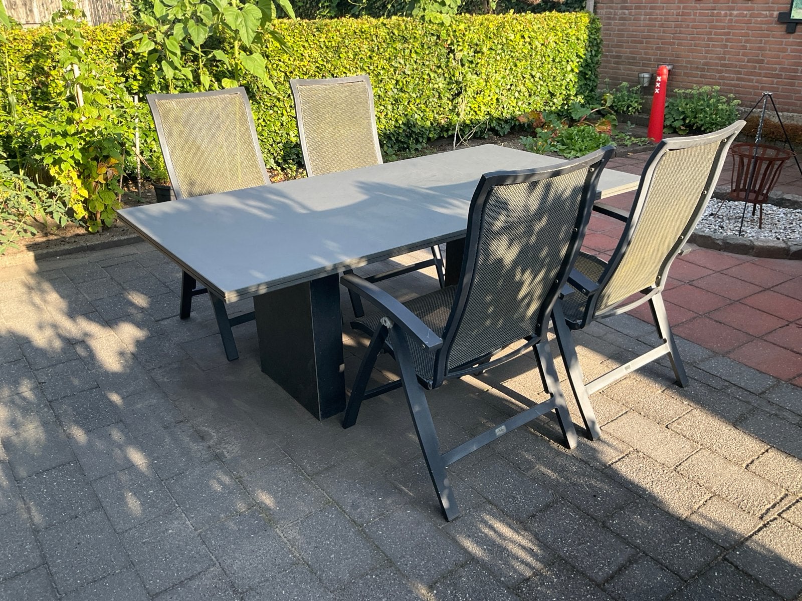 Gratis leistenen tafel 2x1 meter, zonder stoelen, Ophalen, 4 zitplaatsen, Gebruikt, Eettafel