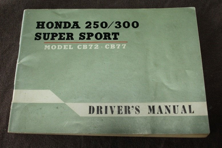 Honda 250 CB72 350 CB77 1964 ? motorcycle driver's manual, Motoren, Ophalen of Verzenden, Honda