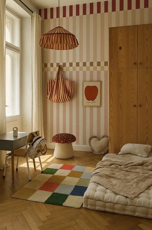 Kinderbehang Strepen Happy Cherry Roze Dekornik, Polskiego Czerwonego Krzyża 21/22, 41-260 Sławków, Nieuw, Ophalen of Verzenden